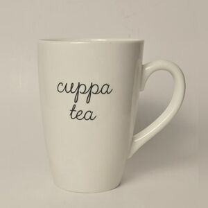 Indigo White Ceramic Mug – “Cuppa Tea” Minimalist Kitchenware